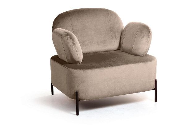 Кресло Dandy, бархат пепельно-бежевый 25 - Вид 1