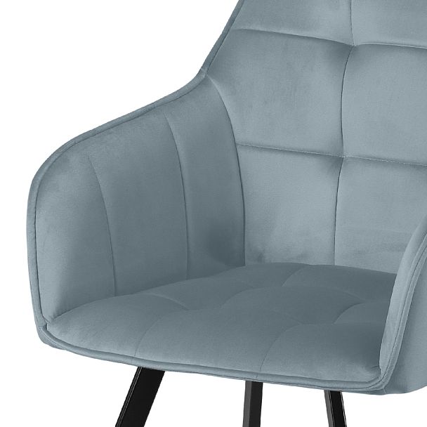 Кресло поворотное Мони, Confetti dusty blue/черный - Вид 8