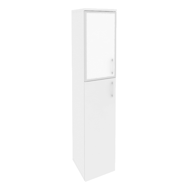 Onix Шкаф высокий узкий левый O.SU-1.7 R (L) white Белый бриллиант/Стекло white 400*420*1977 - Вид 1