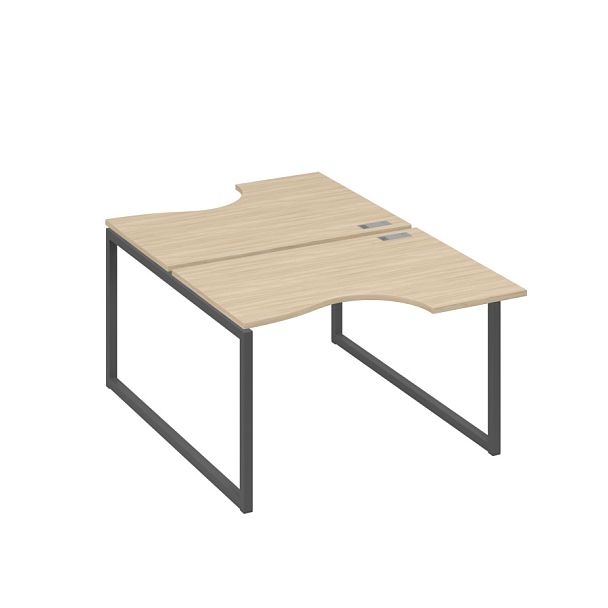 Рабочая станция столы Классика QUATTRO (2х120) A4 А4 Б4 183 БП дуб скандинавский / металлокаркас антрацит - Вид 1