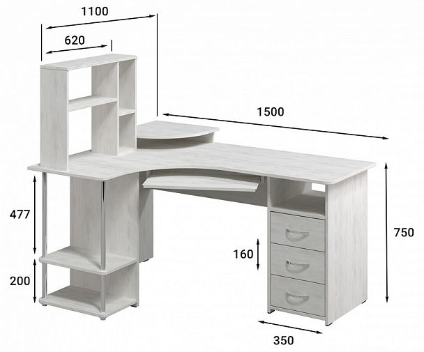 Стол компьютерный Эконом Стандарт С-237 + СЕ-237 - Вид 2