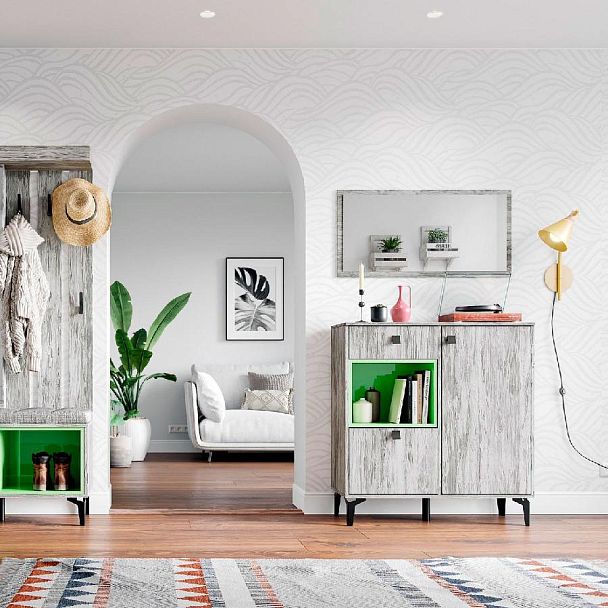 Прихожая Милан зеркало (1000х500х20) артвуд темный - Вид 2