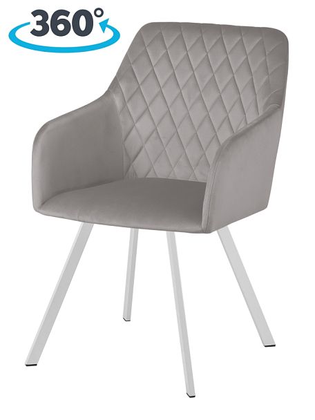 Кресло поворотное Барли, Confetti silver/белый - Вид 1