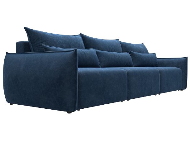 Диван прямой Лига-051 НПБ Лонг Велюр синий - Вид 3