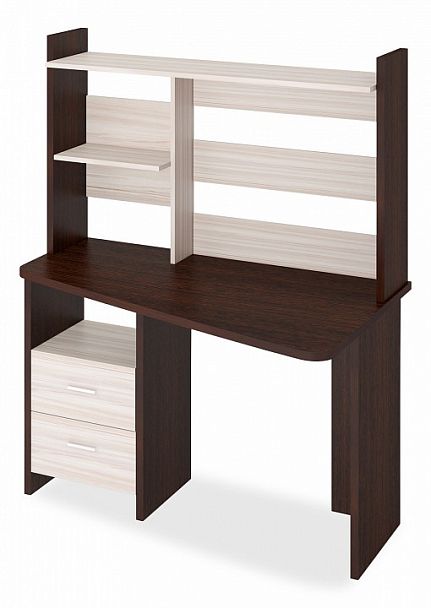 Стол компьютерный Домино Лайт СКЛ-Трап120+НКЛ-120 Венге/Карамель правый - Вид 1