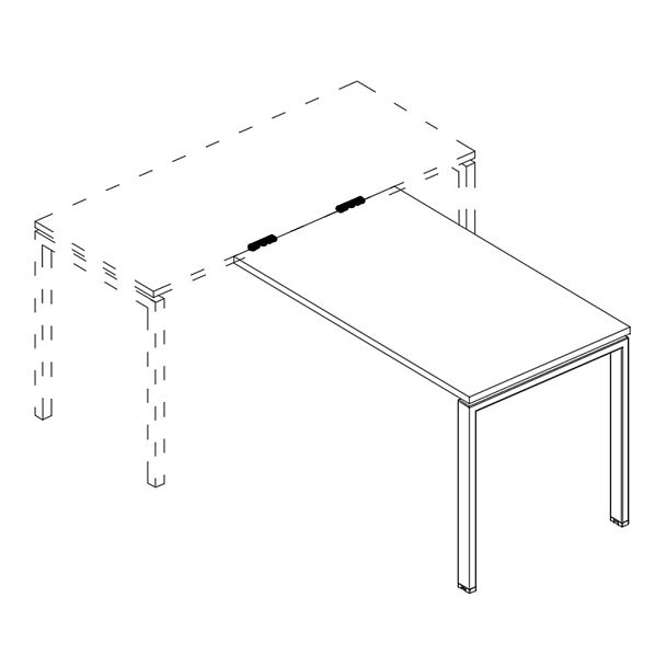Брифинг-приставка на металлокаркасе UNO A4 А4 Б1 074 БП антрацит премиум / металлокаркас антрацит - Вид 3
