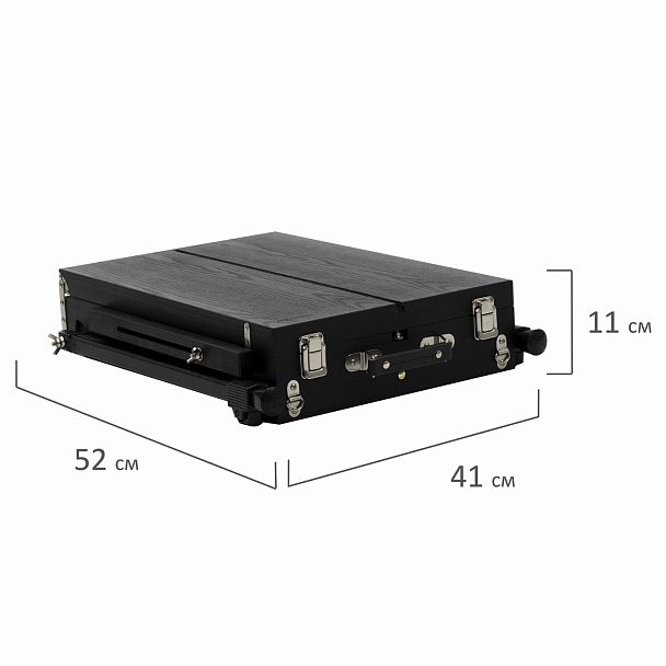 Этюдник-мольберт BRAUBERG ART PREMIERE, алюминиевые ножки, холст до 82 см, черный, 191755 - Вид 13