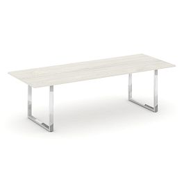 Style Project Direct Lux Стол переговорный M-SN-6O.SPRG-258.3 Дуб Наварра/Нержавеющая Сталь/Хром 2580*980*25 - Фото предпросмотра