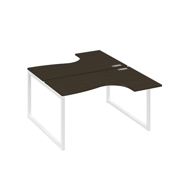 Рабочая станция каркас QUATTRO столы Классика (2х140) A4 А4 Б4 181 БП венге / металлокаркас белый - Вид 1