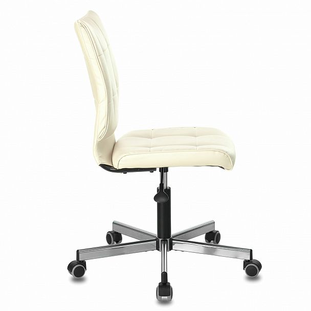 Кресло BRABIX "Stream MG-314", без подлокотников, пятилучие серебристое, экокожа, бежевое, 532078 - Вид 5