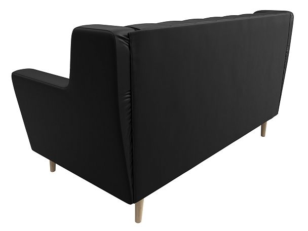 Прямой диван Брайтон 2 Люкс (полностью экокожа черная) - Вид 6