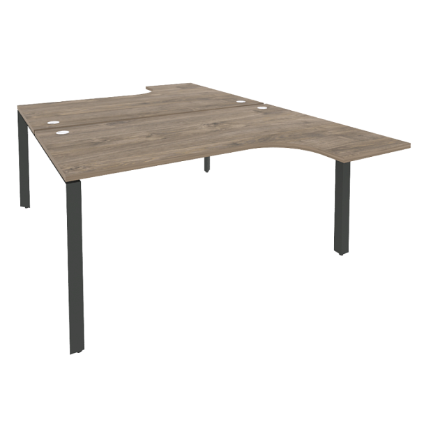 Onix Рабочая станция на П-образном м/к O.MP-D.SA-4 Тиквуд темный/Антрацит металл 1580*2395*750 (1635/460) - Вид 1