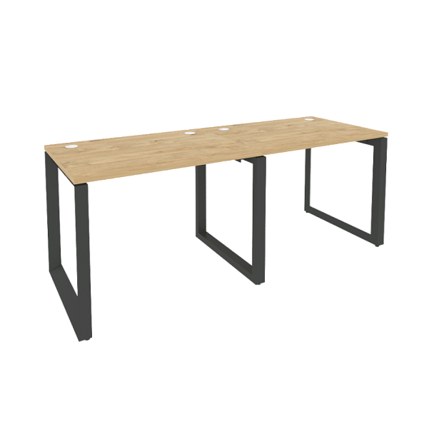 Onix Рабочая станция на О-образном м/к O.MO-RS-2.1.7 Тиквуд светлый/Антрацит металл 1960*720*750 - Вид 1
