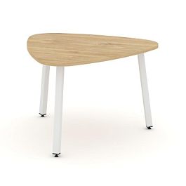 Стайл Проджект Стол переговорный SN-5.SPRG-71.3 Тиквуд Светлый/Металл Белый 1200*1200*750 - Фото предпросмотра