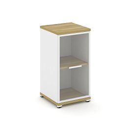 Concept Шкаф 1 узкая секция, 2 ниши CN.STU.E-213 RPW W Дуб Винченцо/Белый Бриллиант/Металл Белый/Прозрачный 420*420*818 - Фото предпросмотра