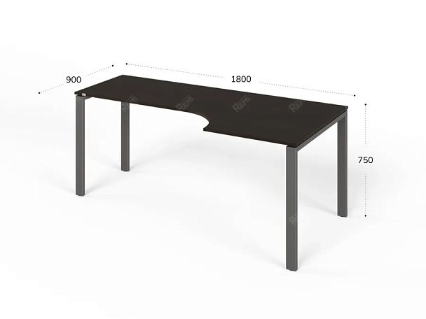 ЛАЙТ / LIGHT RLG016-16x9R Угловой стол 180x90x75 Венге - Вид 2