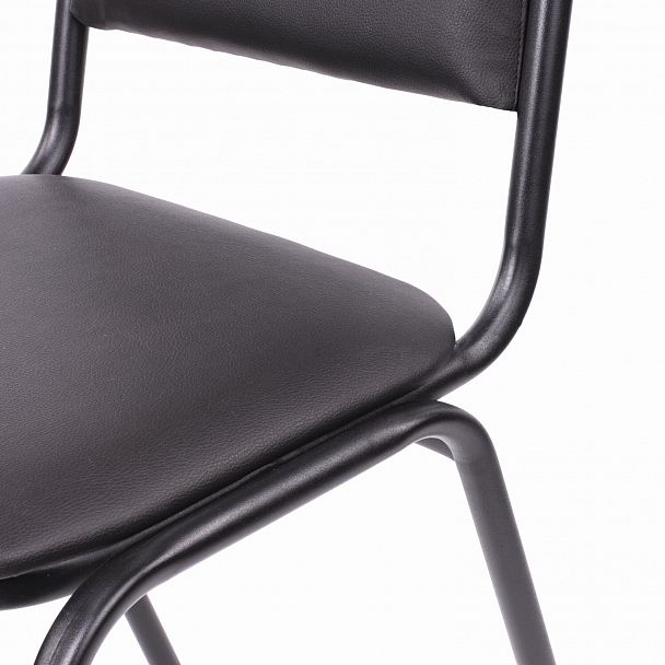 Стул для посетителей РС00Л, черный каркас, кожзам черный - Вид 8