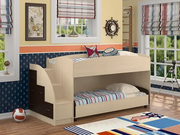 Кровать-чердак "Дюймовочка-4.2" дуб/венге - Вид 1