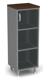 Стеллаж витрина L,R ДВП Берлин Орех Вармия/Серый ШС31-45 з/с ДВП - Фото предпросмотра