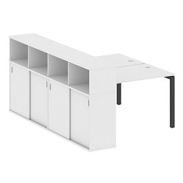 Метал Систем Куатро / Metal System Quattro Р. ст. с шкафом-купе на П-образном м/к 50БП.РС-СШК-4.2 Т Белый/Антрацит металл 1610*2332*1098 - Фото предпросмотра