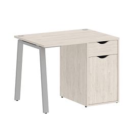 Home Office Стол письменный VR.SP-3-98.1.A Денвер светлый/Серый металл 980*720*750 - Фото предпросмотра