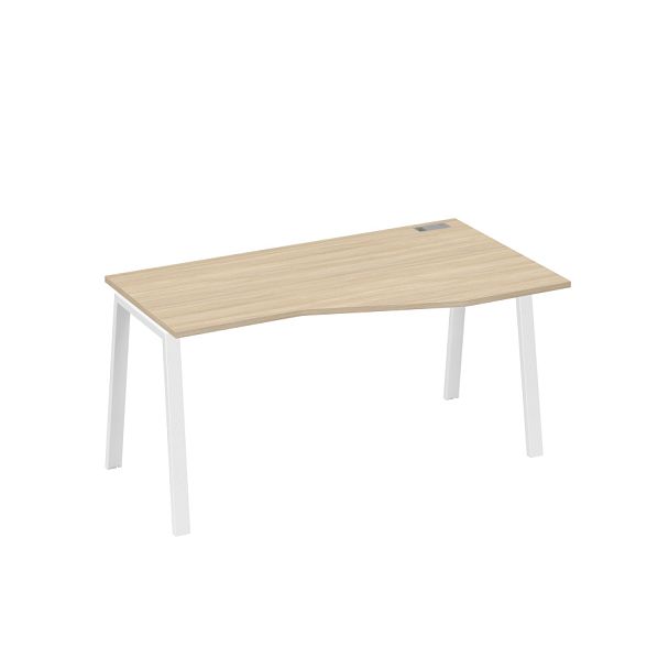 Стол эргономичный правый "Техно" на металлокаркасе TRE A4 А4 Б3 066 БП дуб скандинавский / металлокаркас белый - Вид 1