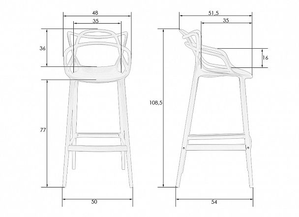 Стул барный DOBRIN MASTERS BAR (чёрный (B-03)) - Вид 11