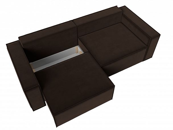Диван прямой Куба (полностью микровельвет коричневый) - Вид 6