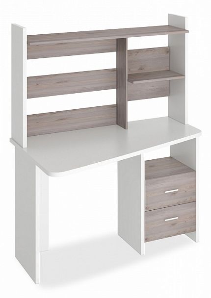 Стол компьютерный Домино Лайт СКЛ-Трап120+НКЛ-120 Белый/Нельсон левый - Вид 1