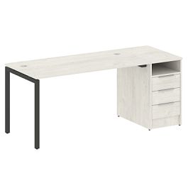 Metal System Quattro Р. ст. с тумбой на П-образном м/к 40БП.РС-СТП-1.3 Дуб наварра/Антрацит металл 1812*720*750 - Фото предпросмотра