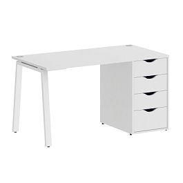 Home Office Стол письменный VR.SP-3-138.4.A Белый/Белый металл 1380*720*750 - Фото предпросмотра