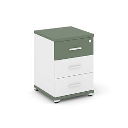 Concept Тумба опорная/приставная 3 ящ. CN.TUO-001 W Кобо/Белый Бриллиант/Металл Белый 420*420*583 - Фото предпросмотра