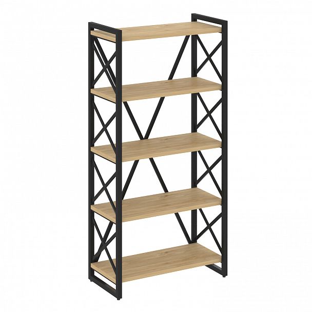 Стеллаж на опорах "Loft" VR.L-MST.O-5.8 тиквуд светлый/черный - Вид 1