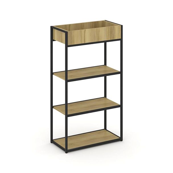 Rift Стеллаж металлический высокий приставной RF.STM-003 Дуб Винченцо/Металл Черный 796*350*1250 - Вид 1