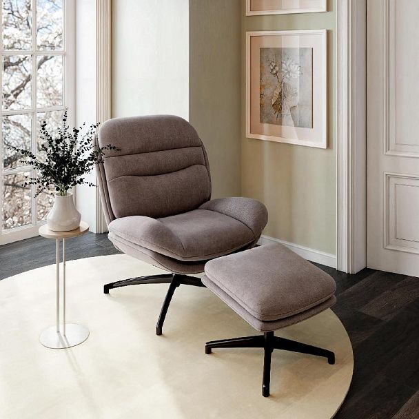 Кресло качалка с оттоманкой Magnus, серый - Вид 4