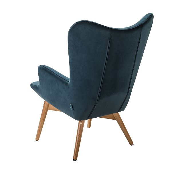 Кресло Хайбэк синий/нат.бук - Вид 4