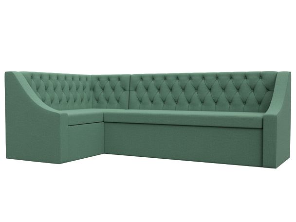 Диван кухонный угловой Мерлин левый угол Рогожка зеленый - Вид 1
