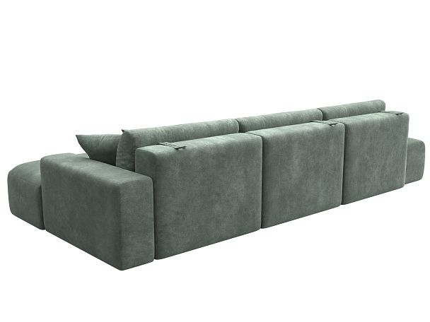 Диван угловой Лига-036 НПБ Модерн Лонг правый угол Велюр зеленый - Вид 6