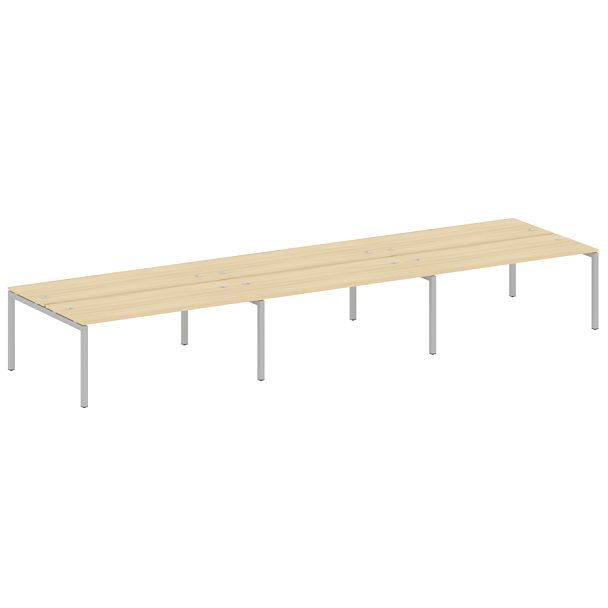 Metal System Quattro Р. ст. на 6 раб. места на П-образном м/к 50БП.СМ-6.5 Акация/Серый металл 5400*1475*750 - Вид 1