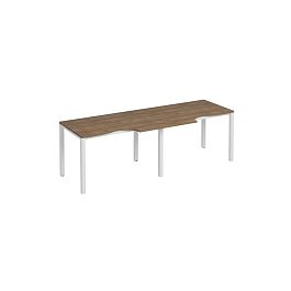 Рабочая станция столы (2х120) эргономичные на каркасе КФ Комфорт КФ К.Б1 1135-2 ШТ дуб шамони темный / белый - Фото предпросмотра