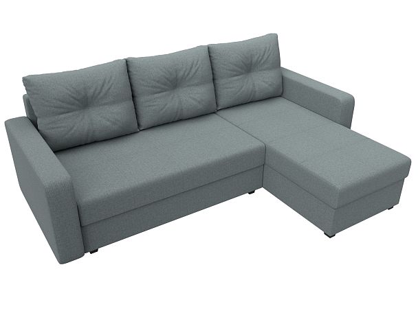 Диван угловой Ливерпуль Лайт правый угол Рогожка серый - Вид 5