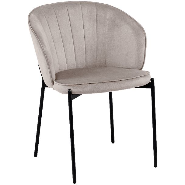 Комплект кухонных стульев Миэль серо-бежевый велюр/черный, 4 шт. - Вид 3