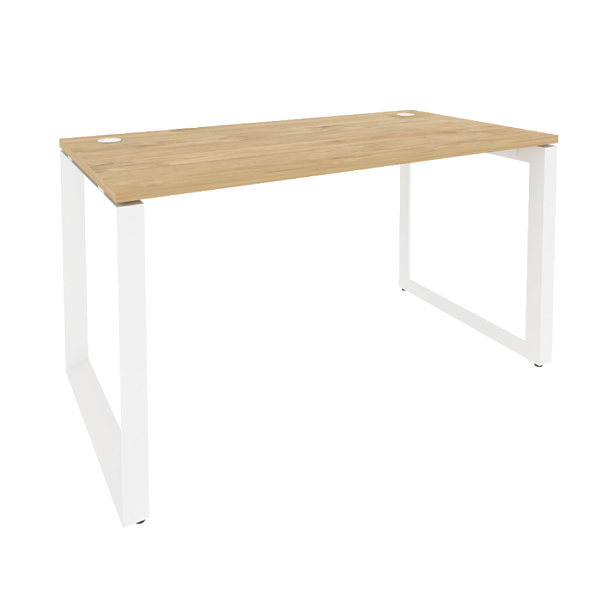 Onix Стол рабочий на О-образном м/к O.MO-SP-3.7 Тиквуд светлый/Белый металл 1380*720*750 - Вид 1