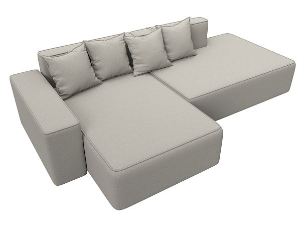 Диван угловой Лига-079 угол левый Рогожка бежевый - Вид 6