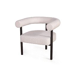 Кресло Biggi, букле Turin ivory / опоры черные - Фото предпросмотра