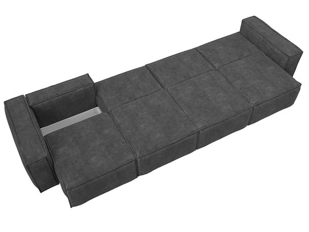 Диван прямой Лига-081 НПБ МегаЛонг Велюр серый - Вид 10