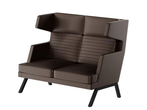 Aldo Диван двухместный высокий ALD-02 Линкольн 221/Металл Черный 1430*960*1180 - Вид 1