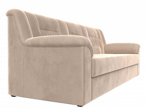 Прямой диван Карелия (полностью велюр бежевый) - Вид 3