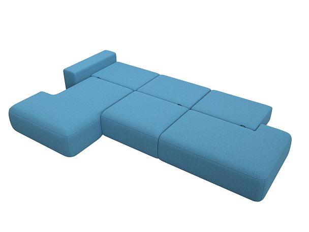 Диван угловой Лига-036 НПБ Модерн Лонг левый угол Рогожка голубой - Вид 10