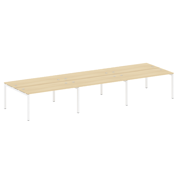 Metal System Quattro Р. ст. на 6 раб. места на П-образном м/к 50БП.СМ-6.4 Акация/Белый металл 4800*1475*750 - Вид 1